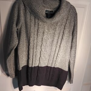 Scott Gray and Black Cowl Neck Sweater